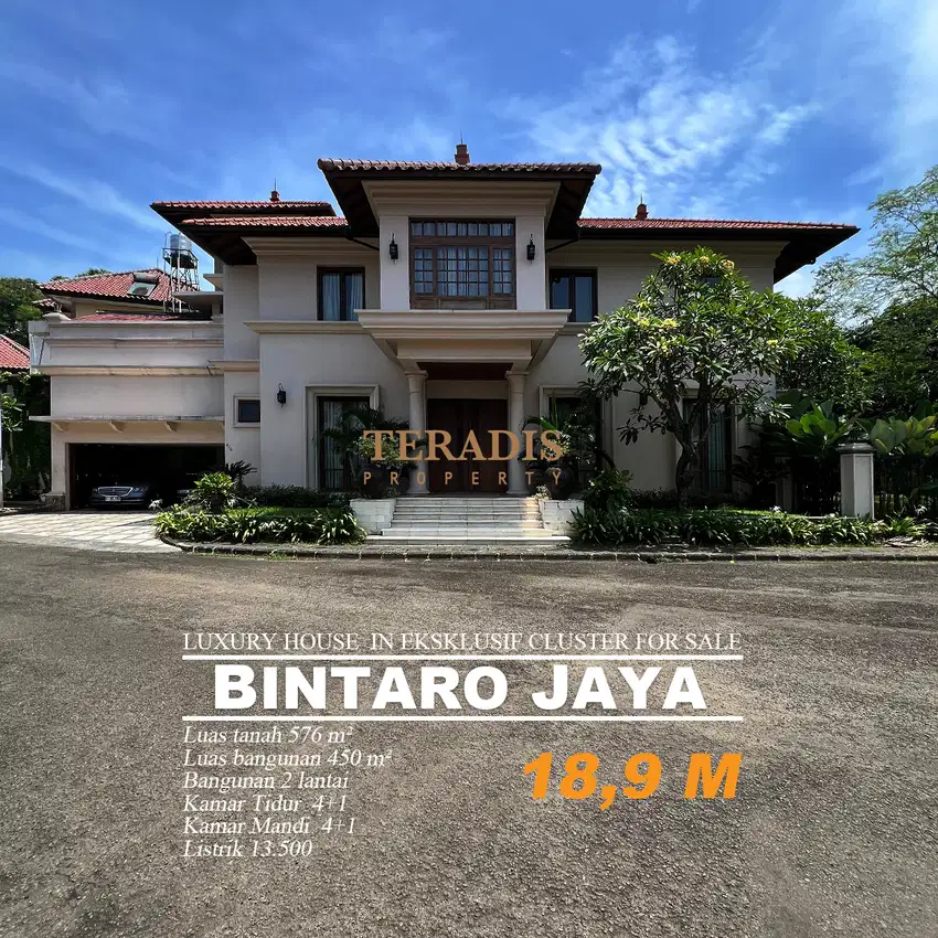 DIJUAL RUMAHDI BINTARO JAYA LUXURY DALAM CLUSTER EKSKLUSIF SEKTOR 9