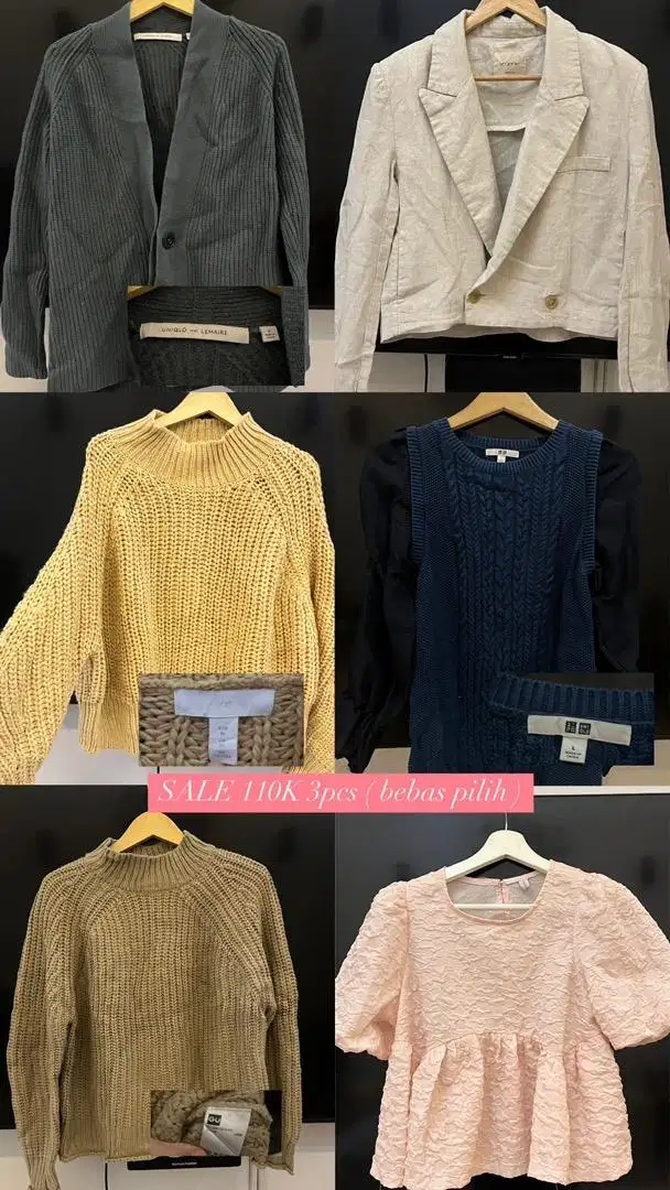 preloved baju wanita cardigan crop rajut kepang