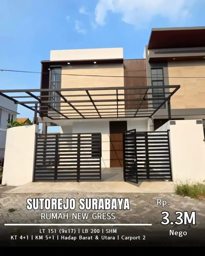 Dijual rumah baru sutorejo timur dekat pcm its galaxy mall