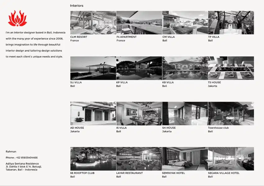 Interior designer, mendesain rumah, villa, cafe, restoran, hotel, dsb