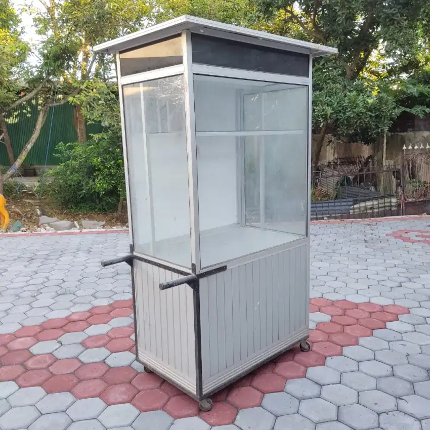 Rombong Cocok Aneka Usaha T= 2m  P=1m L=60cm Aluminium 4 Roda
