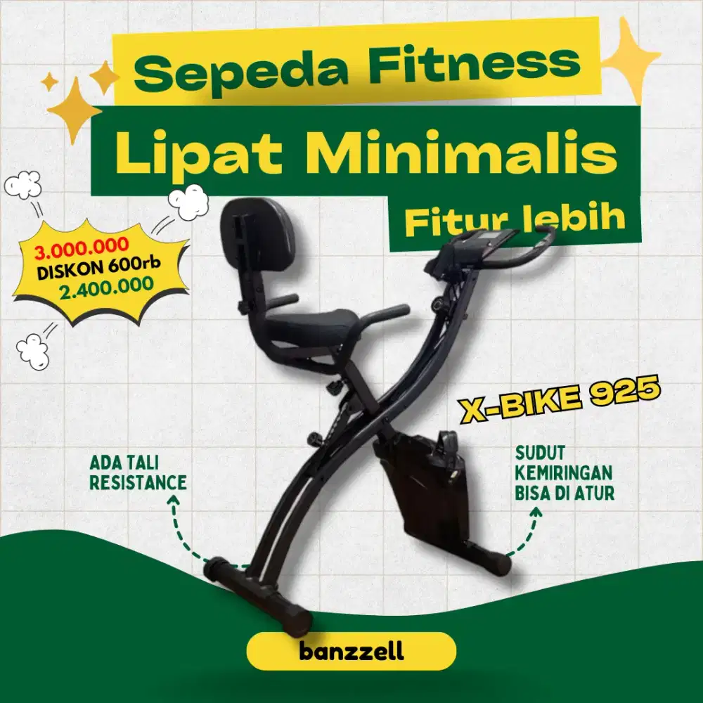 Sepeda Statis GYM Fitness X-Bike With Rope 2in1 Sepeda Terapy