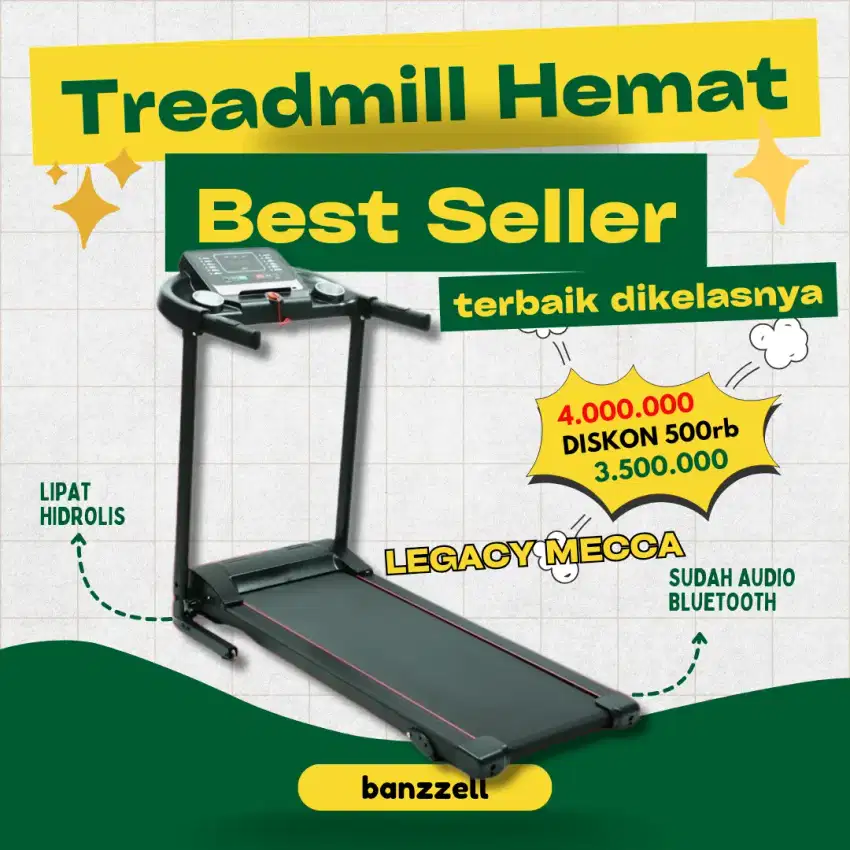 Treadmill Ekonomis Komplit dan paling laris treadmill legacy mecca