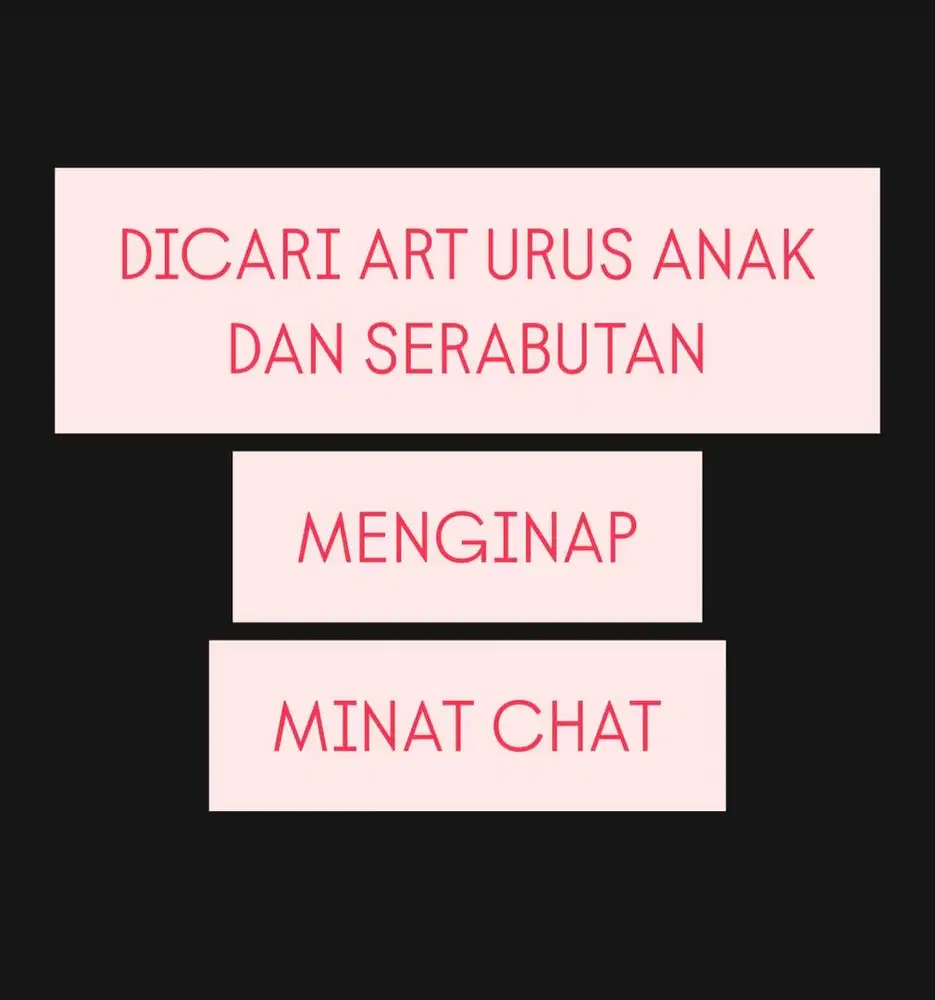Dicari ART/ Pengasuh Serabutan Depok