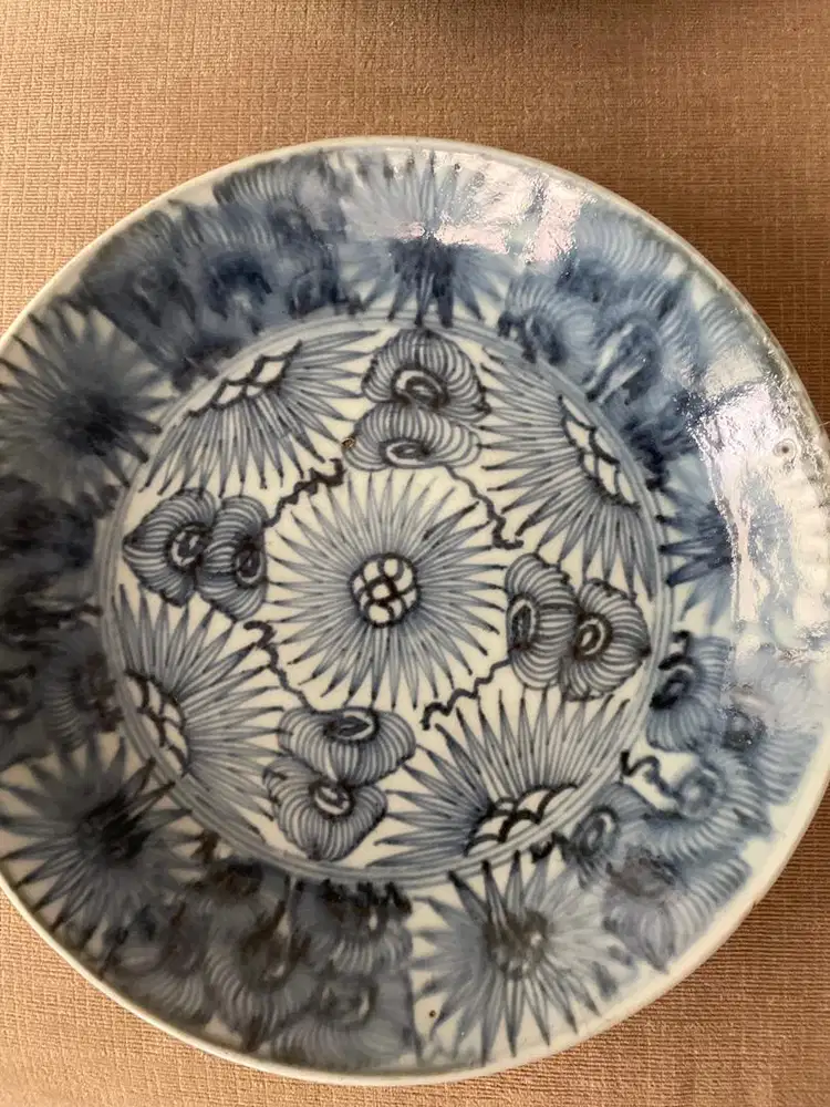 Piring biru hias jepang/cina