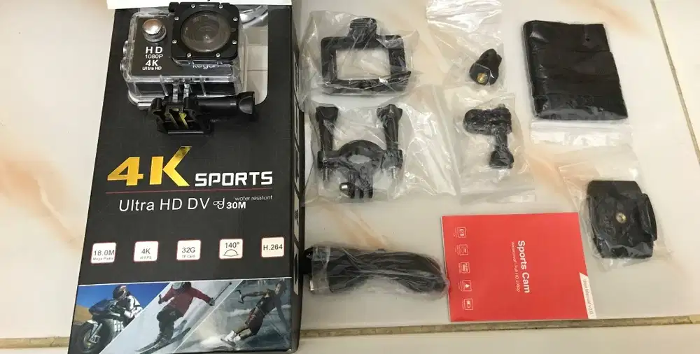 Action Sportcam Kogan Sport Camera Waterproof Tahan Air Video 4K 1080p