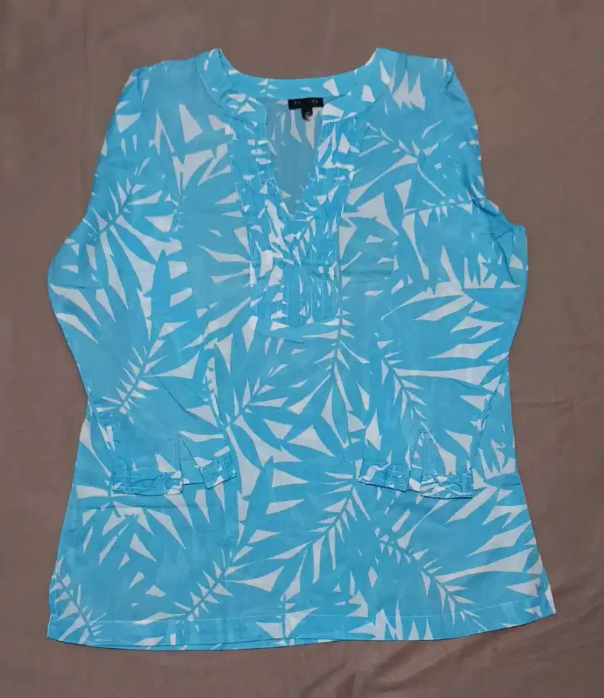 Baju katun Biru Daun
