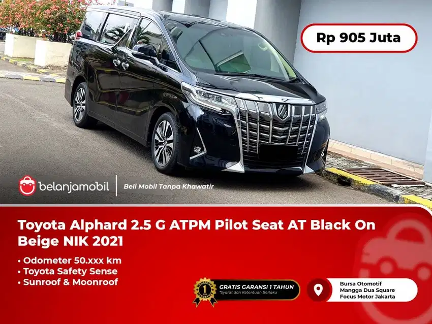 [PILOT SEAT] Toyota Alphard 2.5 G ATPM TSS AT Black On Beige 2021/2022
