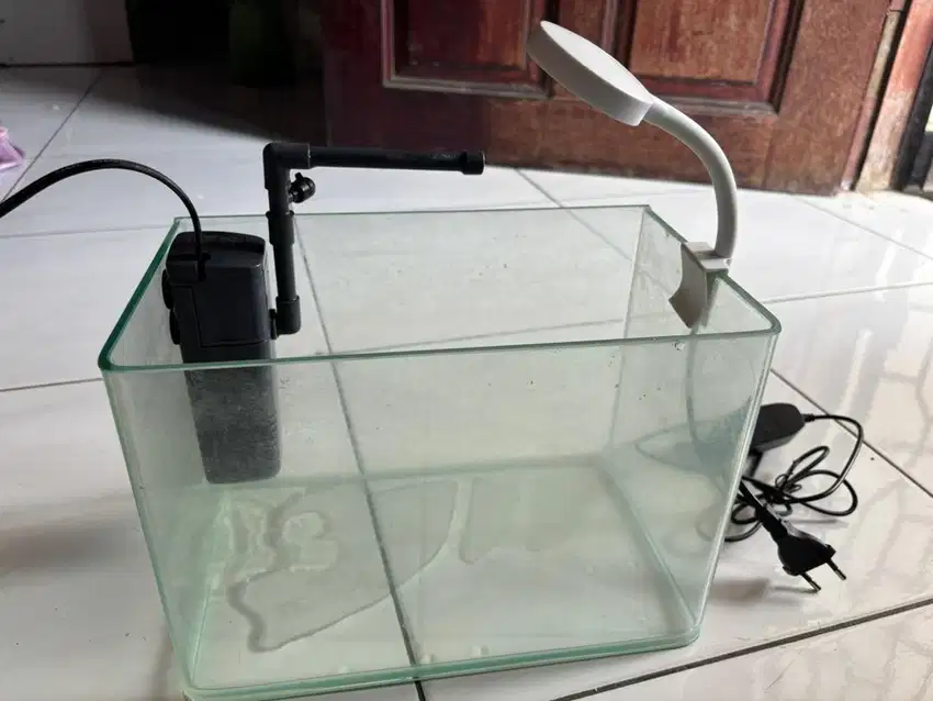 Aquarium merk Amara full set filter dan lampu