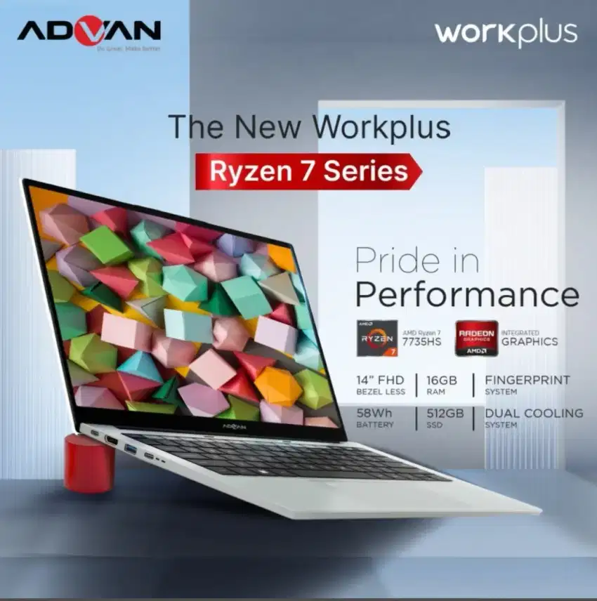 Laptop Advan Work Plus Second Like New
