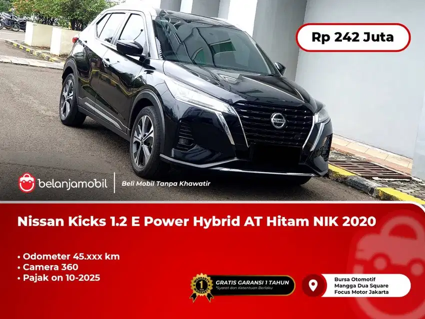 [ CAMERA 360 ] Nissan Kicks 1.2 E Power Hybrid AT Hitam NIK 2020/2021
