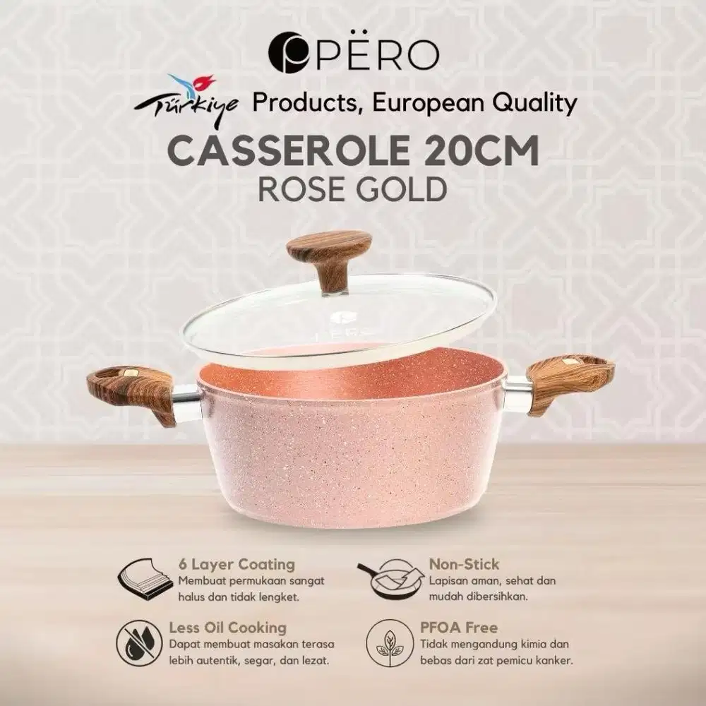 Pero Sauce Pot Casserole Rose Gold 20cm