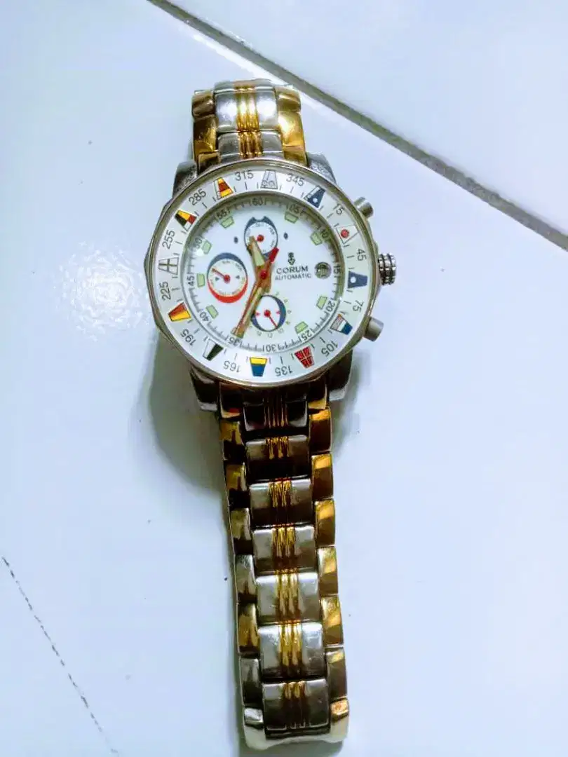 Jam second Merk Corum Admiral Cup Automatic Chrono Normal Watch