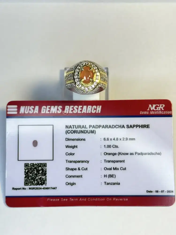 Batu NATURAL PADPARADCHA SHAPPHIRE