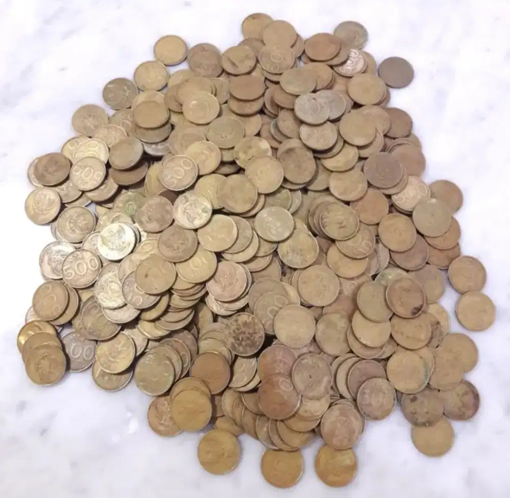 Dijual Uang logam koin kuno 500 rupiah kuningan