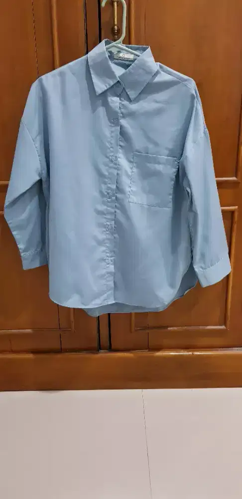 Blouse cottonary biru muda