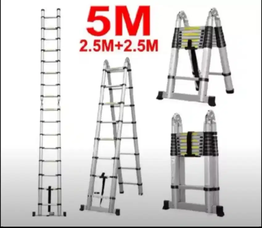 5 meter tangga teleskopik double 2,5+2,5=5 meter