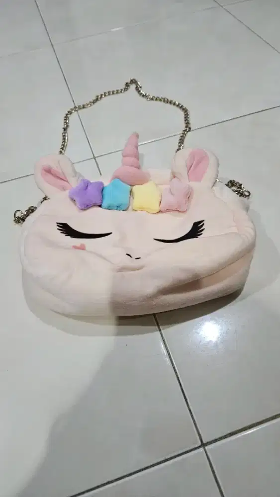 Tas anak perempuan slempang unicorn pink