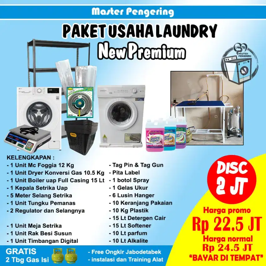 PAKET USAHA LAUNDRY|MESIN CUCI|MESIN PENGERING