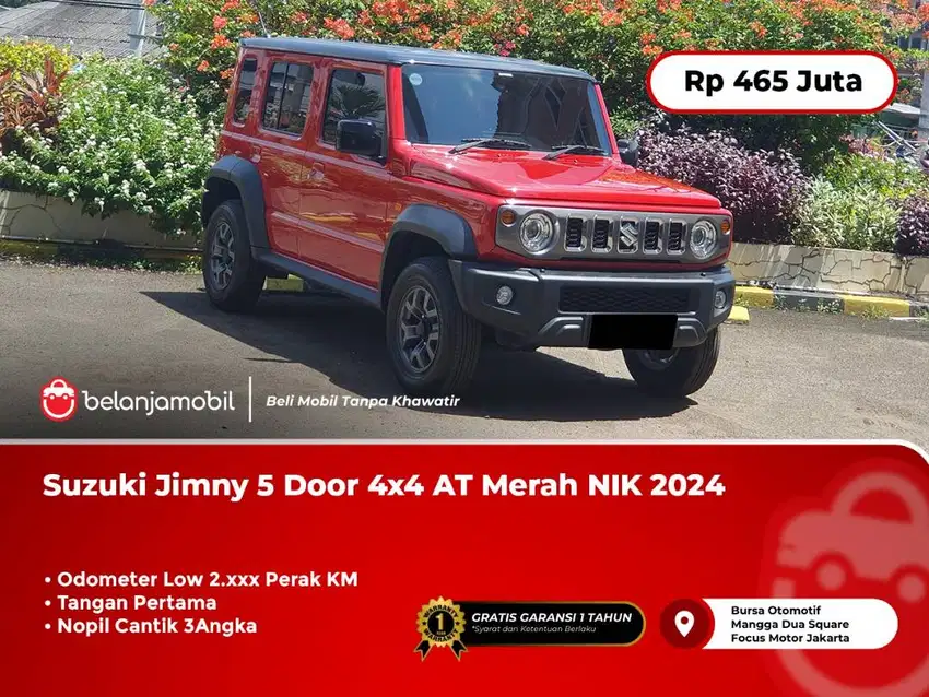 [ LOW KM 2RB ] Suzuki Jimny 5 Door 4x4 AT Merah NIK 2024/2025
