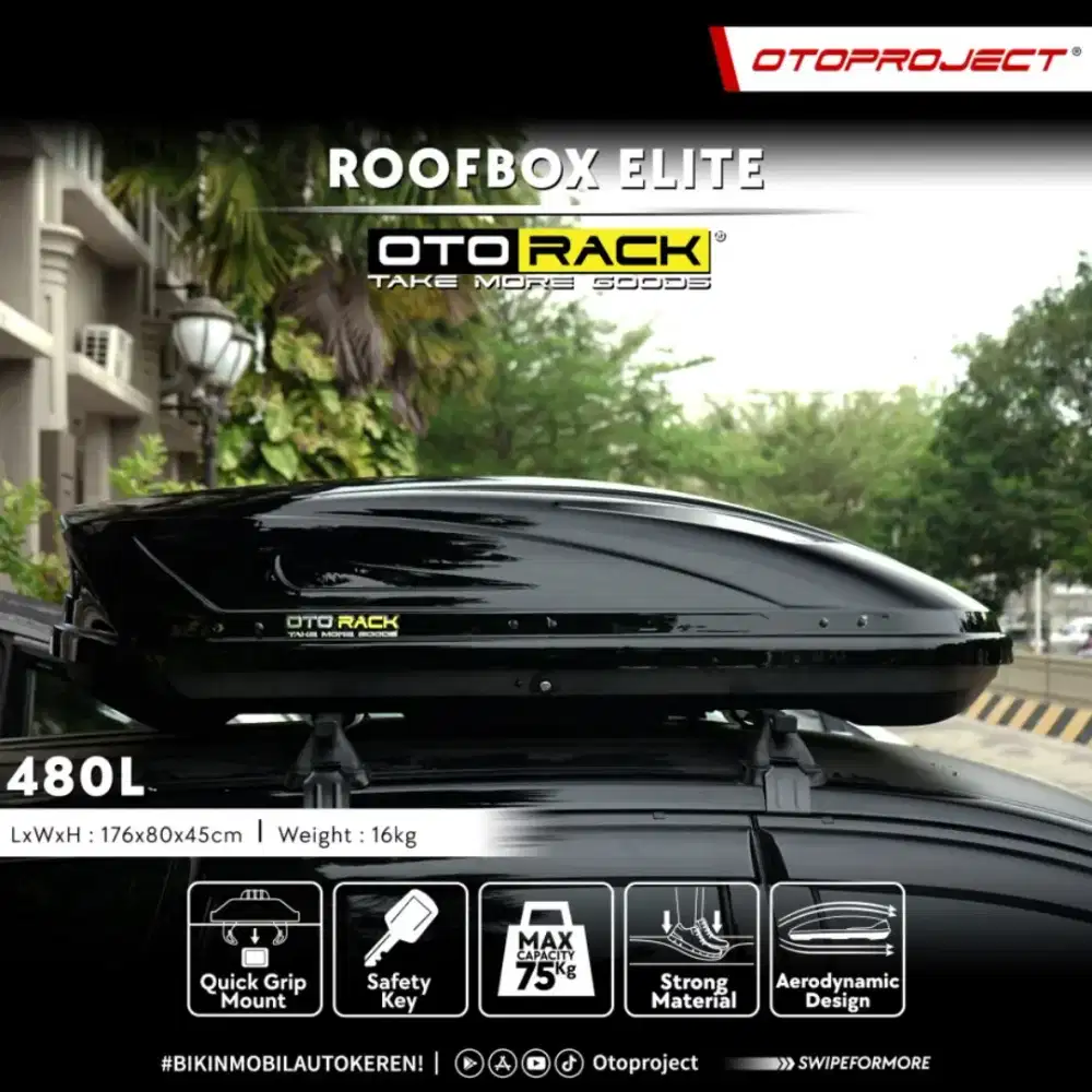 Roof Box Elite Otorack White Glossy