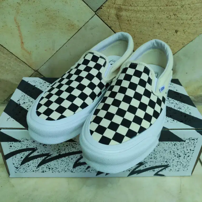Vans Vault OG Slip On LX Checkerboard Black White ORIGINAL RESMI NAVYA