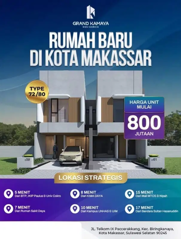 Rumah 2 lantai di Telkomas Makassar bebas banjir