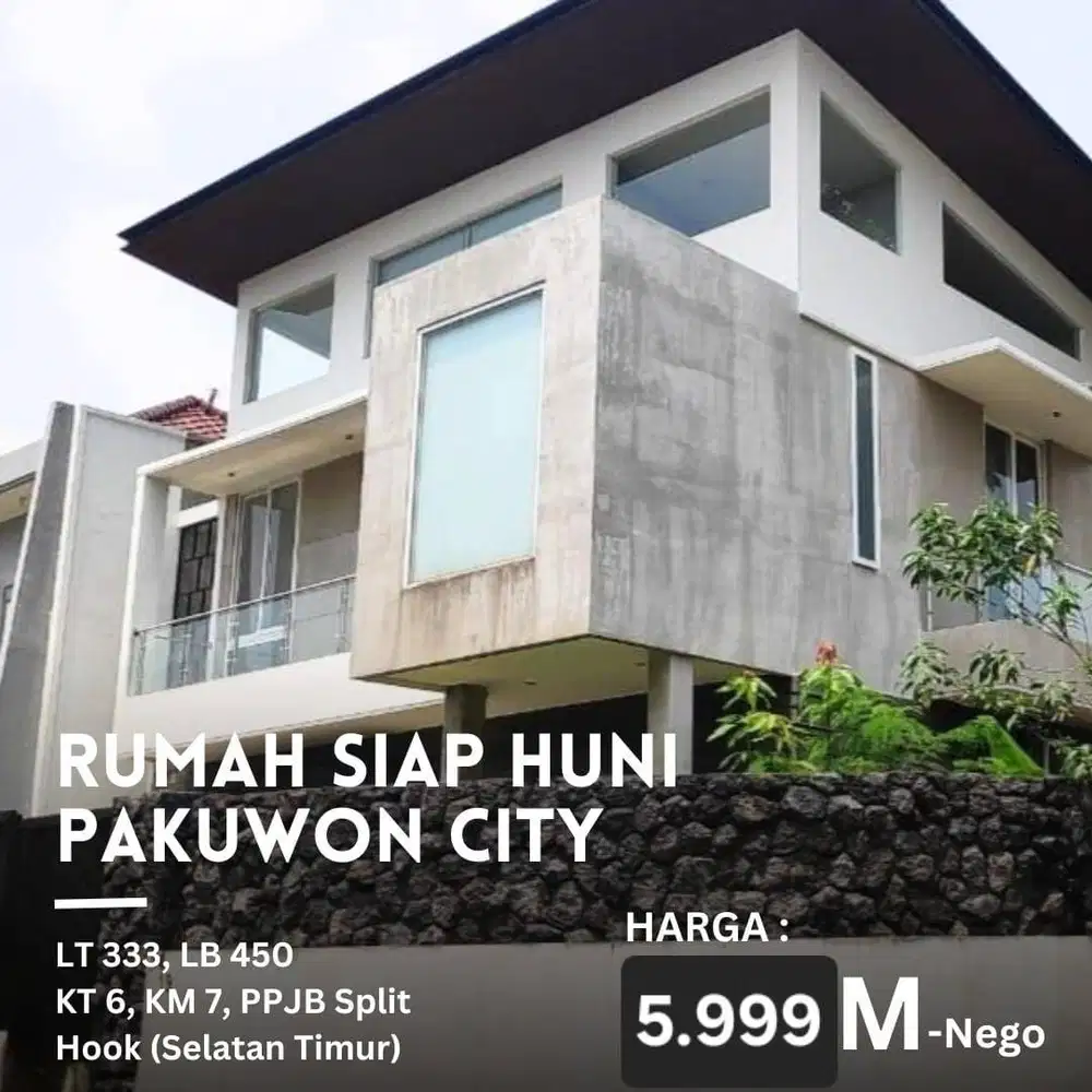 Dijual Rumah Pakuwon City Minimalis Modern Semi Furnish Siap Huni