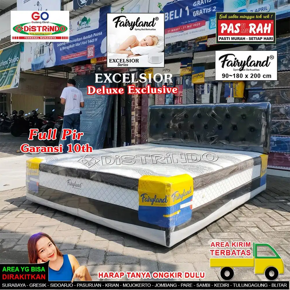 Springbed Komplit 1 Set Kasur Divan + Sandaran Harga Murah Full PER