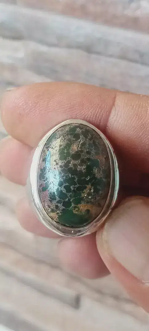Batu pirus hijau kedongdong Abdul Rojak ring perak