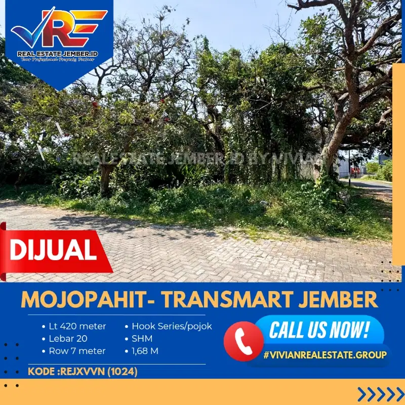 TANAH POSISI POJOK DI MOJOPAHIT SEMPUSARI JEMBER