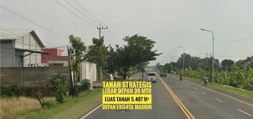 JUAL Tanah Prospektif LD 29 mtr, Sltn Exit Tol MADIUN
