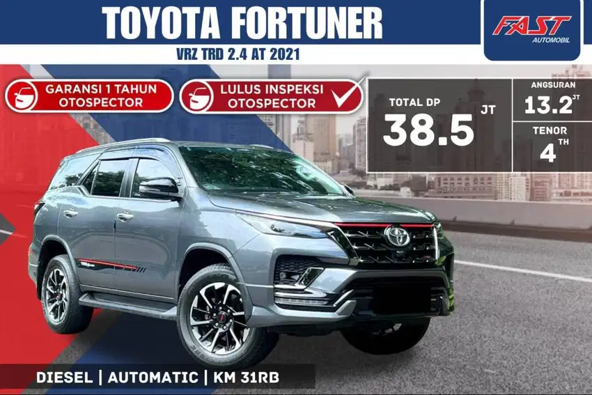 TOYOTA FORTUNER VRZ GR / TRD 2021 2.4 AT LOW KM.31RB PAJAK PNJNG #F6ST