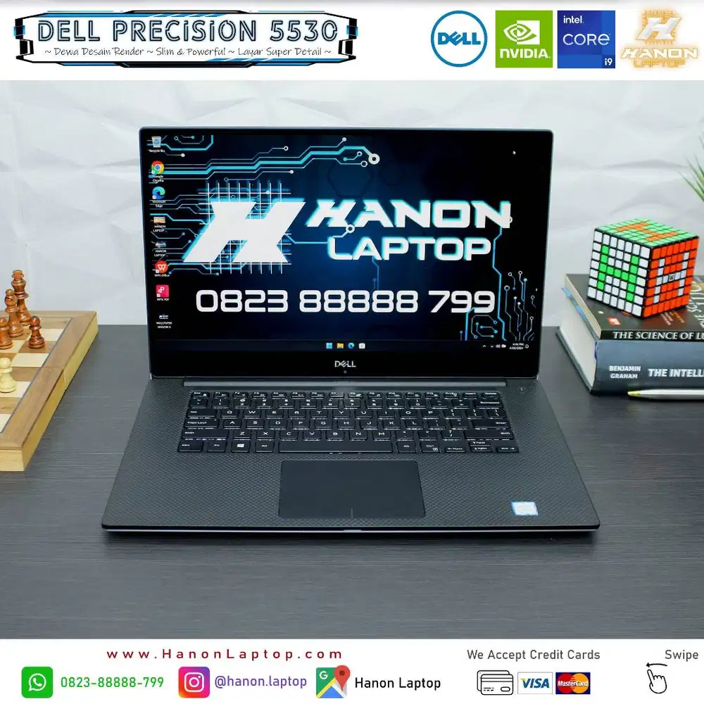 Dell Precision 5530 Layar 4K Core i9 Dewa Desain Render Profesional