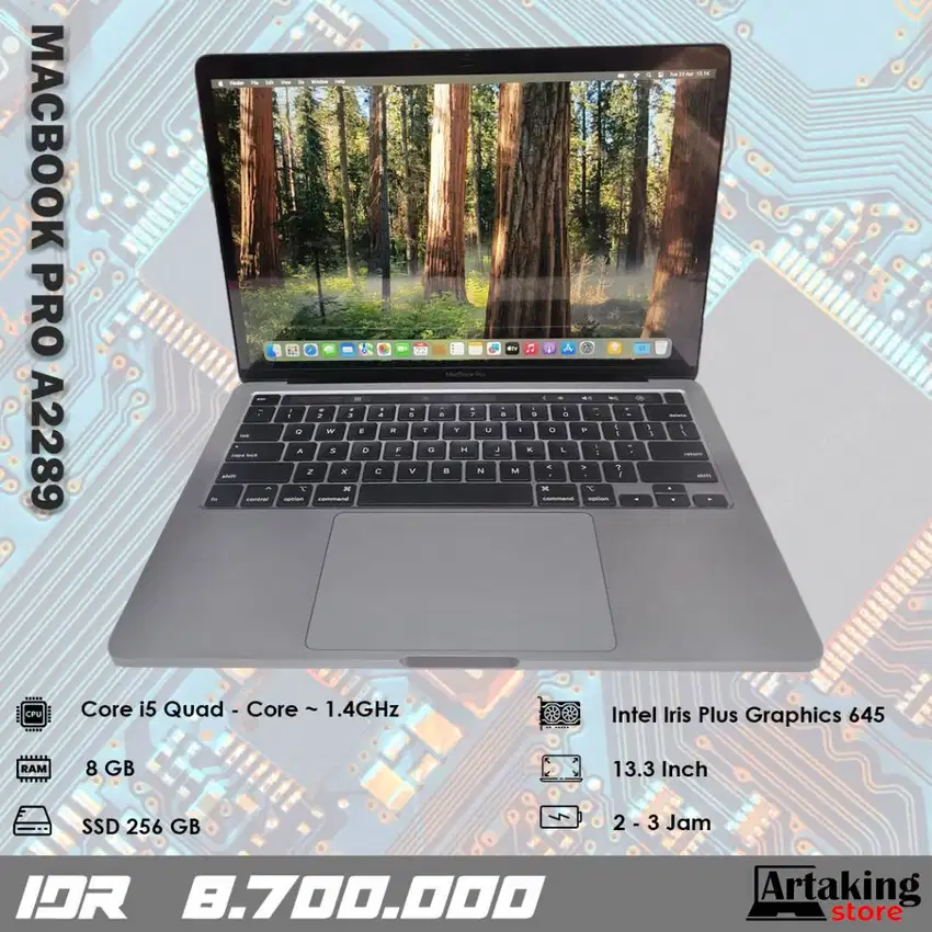 Macbook Pro A2289 (2020) - Core i5 - Ram 8 GB - SSD 256 GB - Touchbar