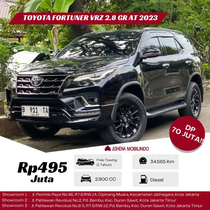 FORTUNER  GR AT 2.8 DISEL 2023 HITAM