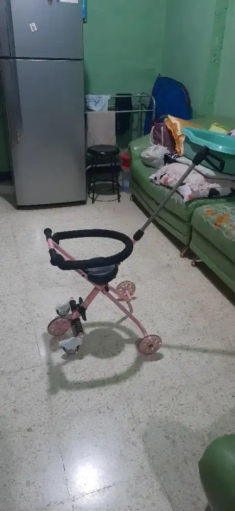 stroller 5 roda warna pink