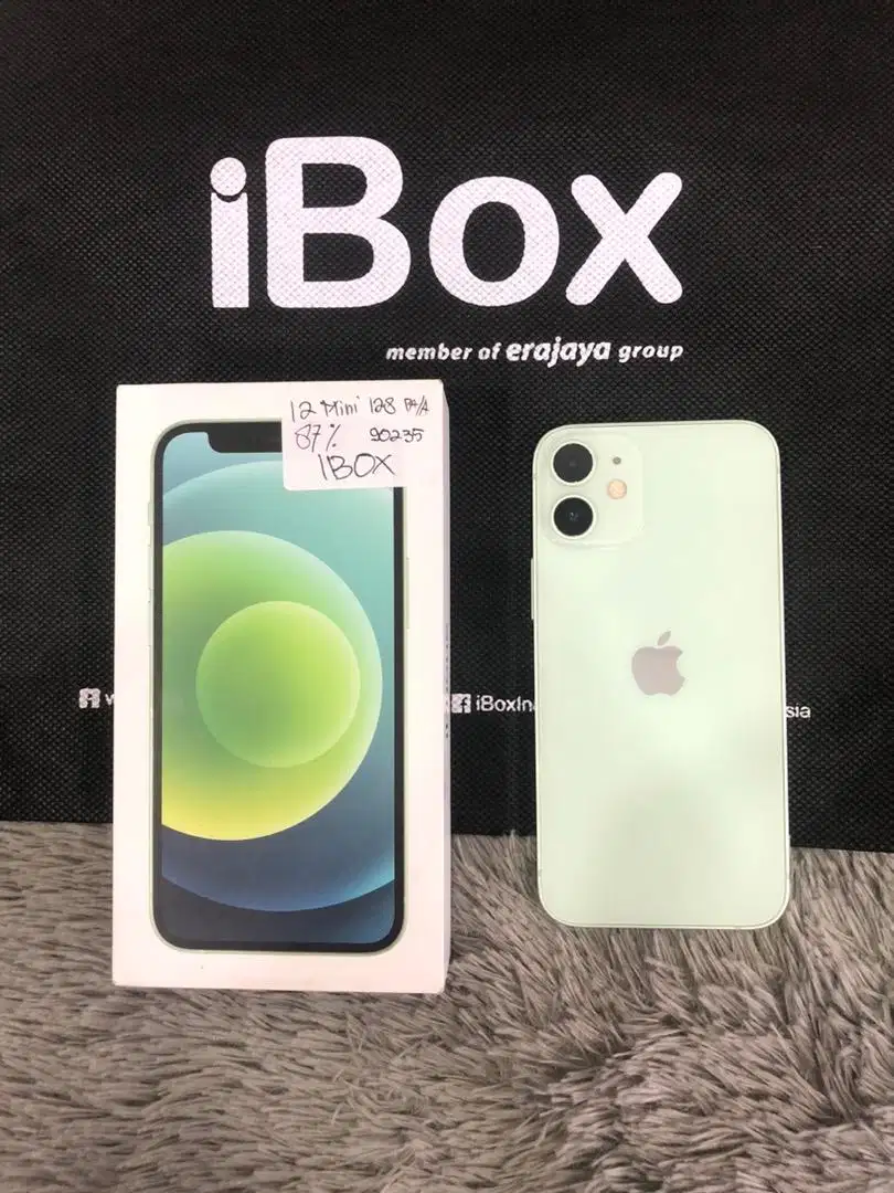 IPhone 12 Mini 128GB iBox Green lengkap Fullset Ori BH 87% Permanent