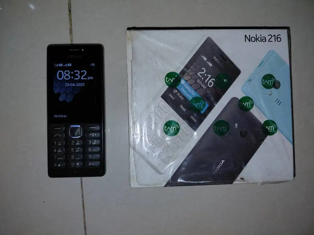 Dijual Nokia 216 dual sim hitam charger handsfree dos lengkap