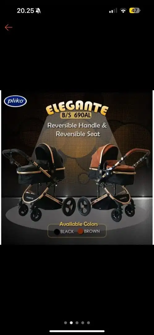 Preloved stroller baby pliko elegant