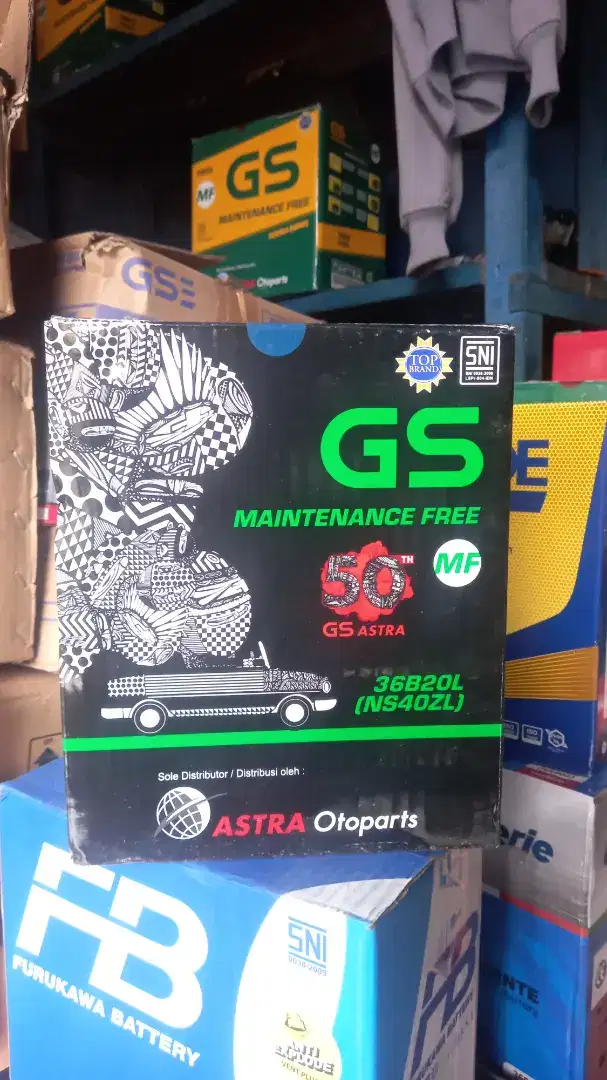 Aki GS Astra Kering NS40ZL untuk Brio, Agya, Ayla, Jazz & Xpander