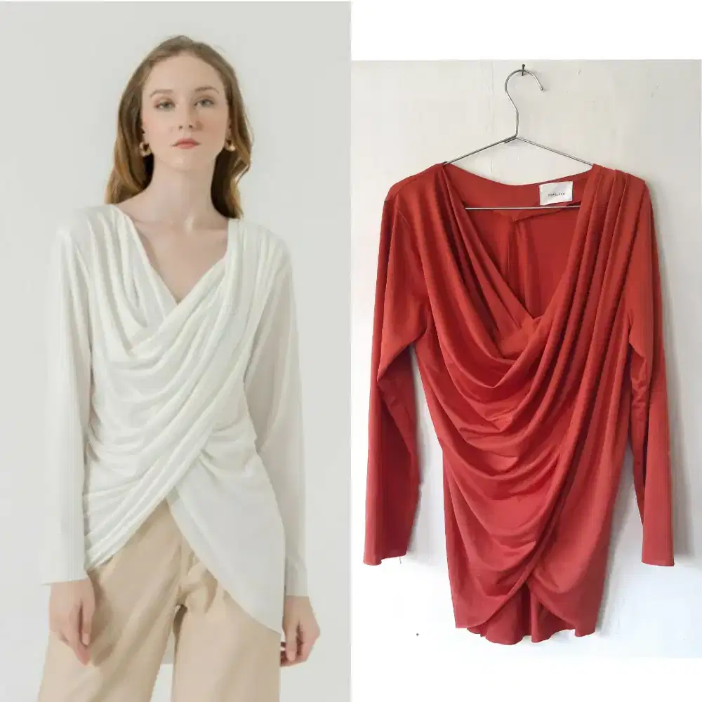 (FREE ONG) BAJU ATASAN.WANITA ELEGAN POPOLUCA LOU TOP