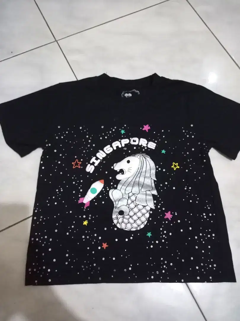 Sale baju kaos anak Singapore original hitam new cakep bagus keren
