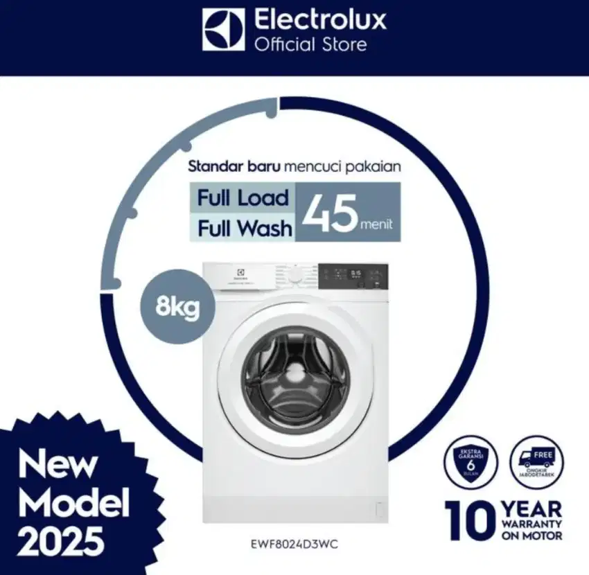 Electrolux Mesin cuci front loading UltimateCare 300 8kg
EWF8024D3WC