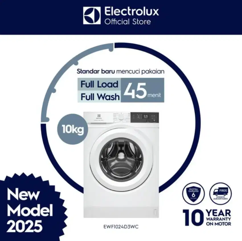 Electrolux Mesin cuci front loading UltimateCare 300 10kg
EWF1024D3WC