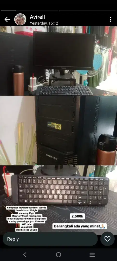 Core i5 + monitor siap pakai