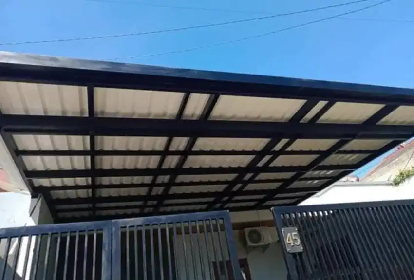 002 kanopi minimalis atap upvc alderon double layer