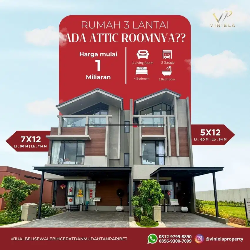 VP - Dijual Rumah Baru Summarecon Tangerang Type 7x12