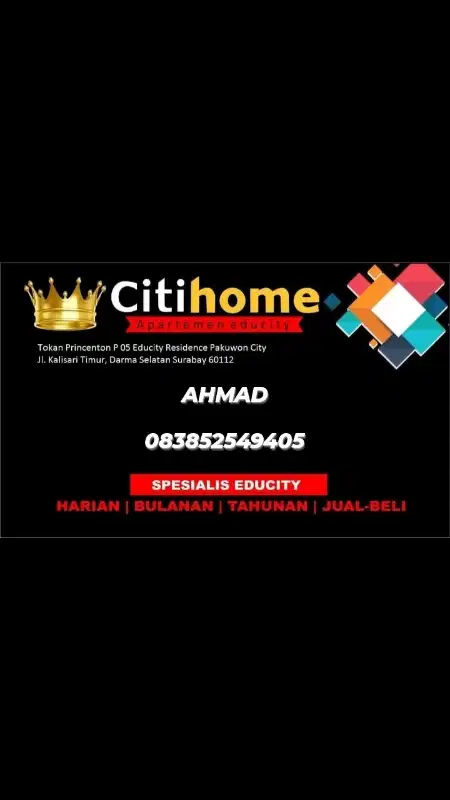 sewa bulanan studio furnish apartemen educity by Citihome