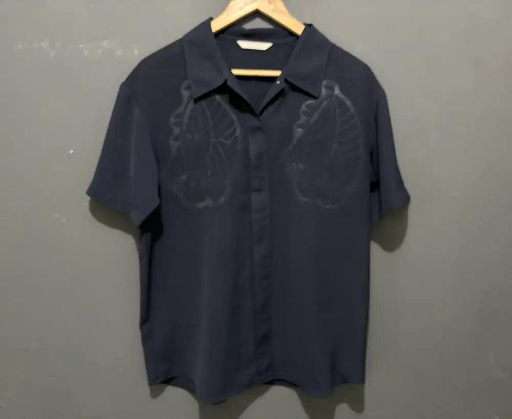 Kemeja Pria Lengan Pendek Essley, Navy, M